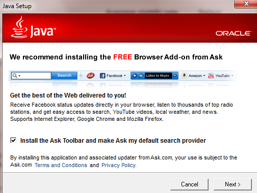 checkbox for toolbars