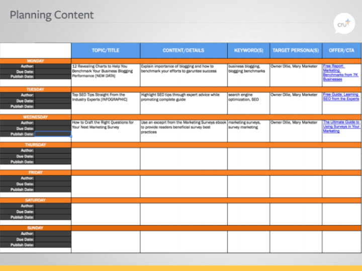 Planning Content 750