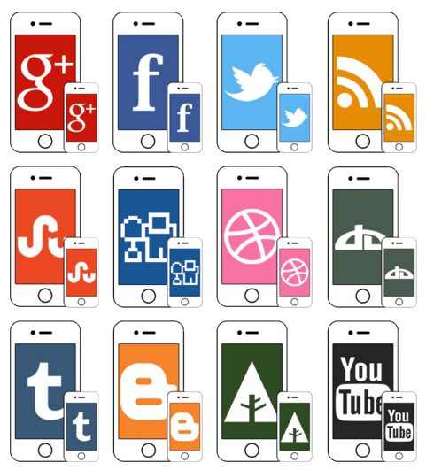 iPhone social icons
